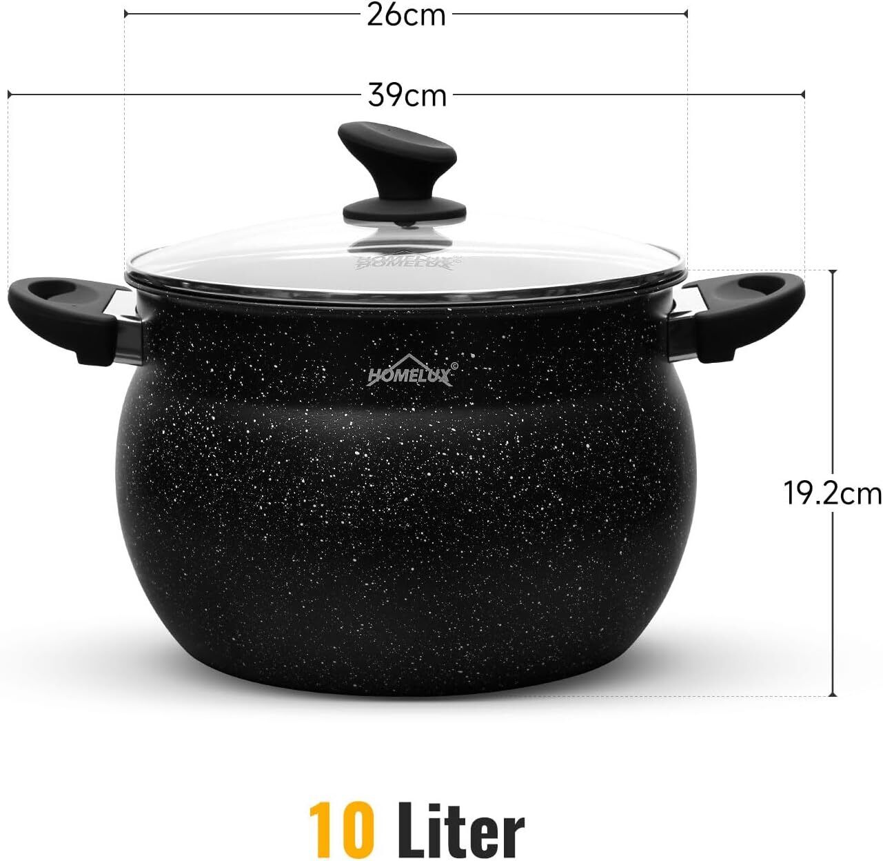 Pots Induction cooking pot with lid, non-stick coating, for all types of stoves 