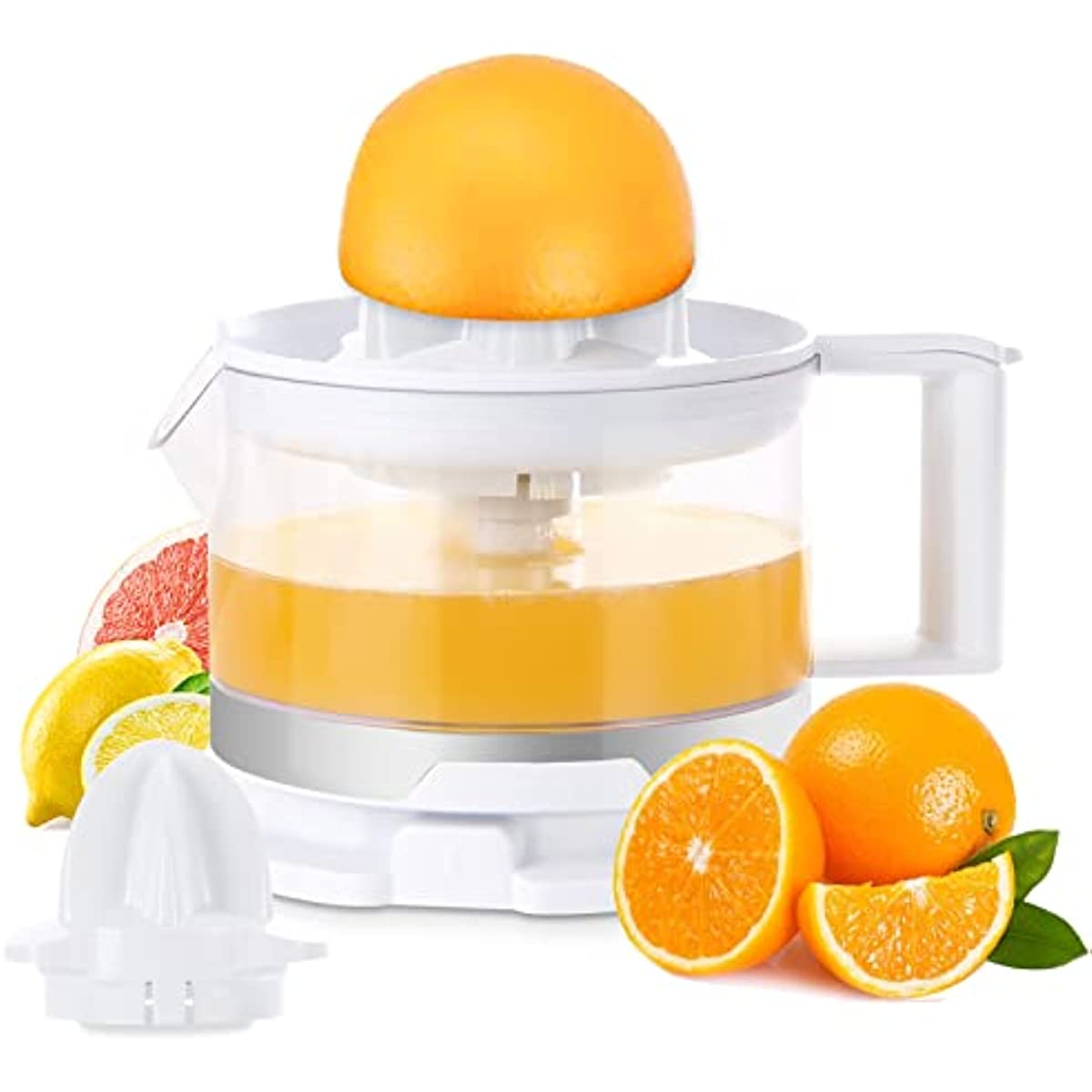 Homelux electric lemon press 500ml juicer with 2 cones juicer electric adjustable pulp 45W orange press high juicing rate 