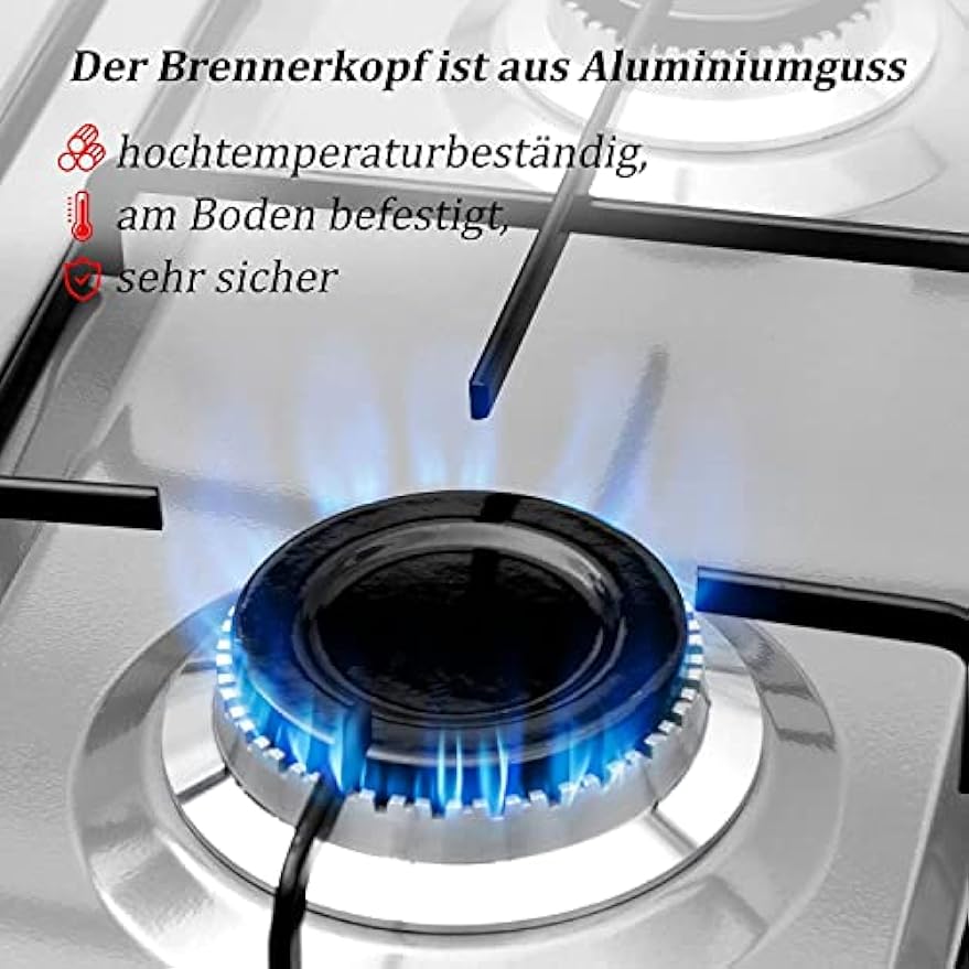 HOMELUX 6,2 KW Gaskocher,4 flammig Campingkocher Kochfeld Kocher mit Deckel Herd Gas Outdoor